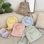 New Childrens Backpack Large Capacity Portable Kids School Bag Cartoon Cute High-quality Fashion Girl Drawstring Backpack (New)