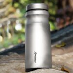 Pure Titanium Water Bottle Single-Layer Ultra-Light Outdoor Camping Picnic Portable Sports Cycling Kettle 700ml (New)