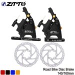 ZTTO Road Bike Line Pulling Hydraulic Disc Brake Calipers Flat Mount Front Rear CX Road Bicycle Disc Brake 140 160mm Brake Rotor (New)
