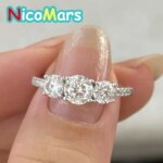 [ Nicomars ] The Stone of Three Lives Moissanite Ring for Women 925 Sterling Silver Jewelry Trend Men Moissanite Diamond Ring (New)