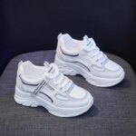 White Sneakers for Women Platform Tennis Female Inner Height Running Sports Shoes Woman Casual Luxury Designer Vulcanized Shoes (New)