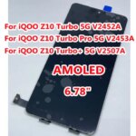 678Original AMOLED Vivo iQOO Z10 Turbo+ LCD Display Touch Screen Digitizer Assembly Z10 Turbo V2452A Z10Turbo Pro 5G (New)