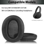 KUTOU Replacement Ear Pads Cushion Sony WH-CH700N WH-CH710N WH-CH720N MDR-ZX770BN MDR-ZX780DC Headphones Memory Foam (New)