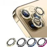 Bling Diamond Metal Ring Camera Lens Protector IPhone 16 15 14 13 11 Pro Max Plus 12 Mini 16Pro Glitter Tempered Glass Cover Bangladesh (New)