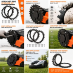 Robotic Spikes For Worx Landroid Plus S/M Robot Lawn Mower Traction Wheel ZY Robotic Mower Traction Improved Auxiliary Wheels (New)