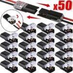 50/100 Per Pack H2 2-Pin Plug-In Wire Connector Nylon Insulated Copper Quick Connection Terminal Block Suitable for Low Voltag (New)