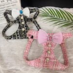 Princess-Style Pet Harness & Leash Set | Cute Bow Decor | Outdoor Walking Gear for Small Dogs (New)