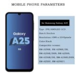 AMOLED Display Samsung Galaxy A25 5G LCD Touch Screen Digitizer Assembly Samsung A25 SM-A256E LCD Display Replacement (New)