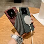 Carbon Fiber Pattern Wireless Charging Magnetic Case Xiaomi 15 Mi 15 Pro 17 Mi14 Mi13 Slim Matte PC Hard Phone Cover Funda (New)