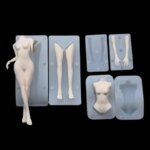 Ultra Light Clay Female Body Doll Full Body Universal Silicone Mold Set DIY Hand Animation Character Face Modeling Decoration (New)