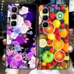 Liquid Silicone Soft Funda For Infinix Hot 60 Pro Plus Phone Case For Infinix Hot 60 Pro Black Cat Artistic Pattern Back Cover (New)