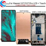 6.67" Tested AMOLED For Xiaomi 11T LCD 21081111RG Display Touch Screen Panel Digitizer For Mi 11T Pro MI 11TPro LCD 2107113SG