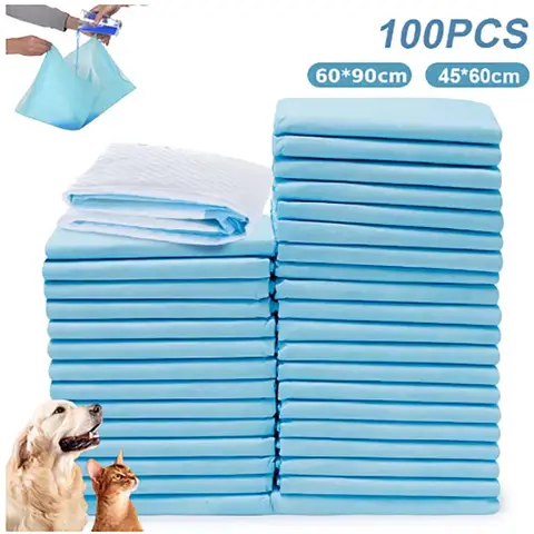 Se4ada473bcc34ac3b7cba937c78afa92F_480x480q75 100pc Pet diapers 45*60cm/60*90cm Cats Dog Diapers Super Absorbent Pet Diaper Dog Pee Pad Quick dry Disposable Urine Nappy Mat (New) - Image 1