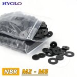 M2 - M8 NBR Gasket Rubber Oil Resistant Sealing Ring Waterproof Nitrile Rubber Washers Flat Shock Absorbing Tap Sea (New)