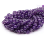 4 6 8 10 MM Natural Stone Amethyst Beads Round Loose Spacer Crystal Gems Bead for Jewelry Making DIY Bracelet Necklace Accessory (New)