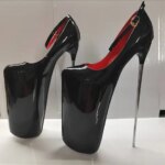 Pole Dance High Heels 19/22/30cm Extreme Platform Women Pumps Metal Heel Ankle Buckle Size 50 Pink Green Woman Wan Leisure Heels (New)