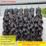 18A Water Wave Bundles 100% Human Hair Extensions Unprocessed Vietnamese Raw Hair Double Weft Natural Wave Hair Thick #1B Color (New)