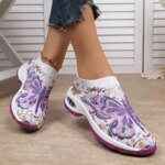 36-43 Plus Size Shoes for Women Summer Slip on Platform Wedge Flats Non-slip Printing Rhinestone Shoes Sneakers Sports Footwear (New)