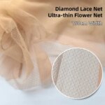 Diamond Lace Net for Making Toupee Closures 1/5/10/100 Yards Skin Ultra-thin Flower Nets for Silk Base Wig Topper 155cm Width (New)