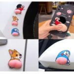 1Pair Little Toys Pinch Cartoon Ass to Decompress and Relax Anime Stickers Mobile Phone Shell Car Stickers Party Prank Bangladesh (New)