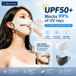 2026 New Water Drinking Sunscreen Mask for Girls UV Protection for Summer Driving and Cycling No Trace Ice Silk Mask (New)