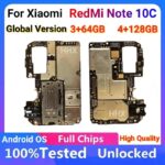 For Xiaomi Redmi 10C Motherboard Unlocked Android MIUI System Logic Board Full Chips Circuit Board 64GB 128GB Global Version