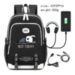Hollow Knight Nope Not Today Print Backpack Teenager Laptop Backpack Usb Charging School Backpacks Men Outdoor Travel Backpack (New)