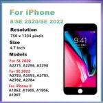 OEM For iPhone SE 2020 SE2 2nd Generation LCD Display Screen Touch Digitizer For iPhone 8 SE 2022 SE3 3rd Gen Screen Replacement (New)