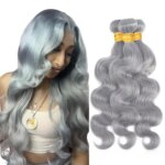 Grey Bundles Human Hair Light Grey Body Wave Bundle Silver Human Hair 1/3/4 Bundles 10-30 Inch Brazilian Virgin Sliver Bundles (New)