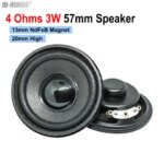 2pcs Acoustic Speaker 4R 3W 57MM Bass Loudspeaker Black 18 Internal Magnet Black Hat PU Foam Edge (New)