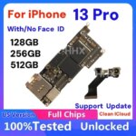 Fully Tested Mainboard iPhone 13  13Pro  13ProMax Motherboard With Face ID Unlocked Logic Board Clean ICloud Plate 100% (New)