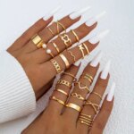 Butterfly Figure 8 Ring Set 14/23PC Interlocked Heart Faux Pearl Adjustable Stackable Minimalist Jewelry Gift for Women New (New)