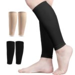 Compression Calf Support 1 Pair Breathable Elastic Sports Calf Leg Brace Sleeves For Football Cycling Jogging Running Men Women (New)
