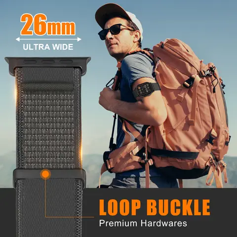 Se97e2ca416094c83a7e34fc37b3f467dm_480x480q75 Trail Loop Apple Watch B Ultra 2 49mm 44mm 40 41 45 38mm Nylon Armb Ankle Bracelet iWatch Series 9876 se S10 42mm 46mm (New) - Image 1