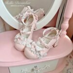 Sweet Lovely Mary Jane Shoes Women Court Style Bow Lolita Low Heel Small Leather Shoes Female Summer Elegant Princess Shoes New (New)