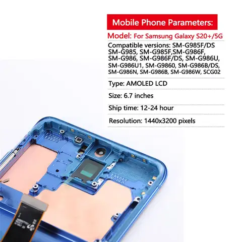Se9a1e254056a4d278df52848931b5d85H_480x480q75 Super AMOLED Screen for Samsung Galaxy S20 Plus G985F G986F LCD Display for Samsung Galaxy S20 Plus G985 Screen Fingerprint Work (New) - Image 1