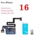 1set Bottom Screw + Front Top Ear Earpiece Proximity Light Sensor Flex Cable For iPhone 13 14 15 16 Pro Max 13 mini  Plus (New)