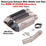 For BMW R1200GS R1200 GS Adventure ADV 2004 - 2009 Slip On Motorcycle Exhaust System Escape Muffler Moto 51MM Middle Link Pipe (New)