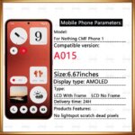 667-inch AMOLED LCD Screen JOFOLED Nothing CMF 1 5G Phone Display & Touch Screen Digitizer with Frame Replacement Part (New)