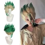 Ishigami Senku‌‌ Cosplay Synthetic Short Hair Green Gradient Dr.Stone Suitable For Daily Party Role-Playing Heat-Resistant Wig (New)