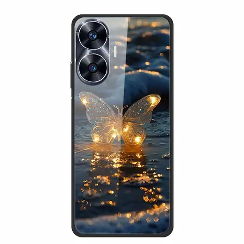 Sebead2eb2ad041afaad0bd3cc0efd0a7w_480x480q75 Glass Back Cover Realme C55 4G Global Tempered Hard Case Capa Realme C 55 5 5 Bumper Colourful Funda Luxury Shell Coque (New) - Image 1