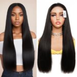 300% Super Double Drawn Human Hair Wigs 5*5 Lace Front Wig Raw Vietnamese Hair High Quality Bone Straight Thick Glueless Wigs (New)