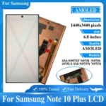6.8'' AMOLED Samsung Note 10 Plus Lcd Display Digital Touch Screen Samsung Note10+ LCD N975F N9750 Screen With Defect Bangladesh (New)