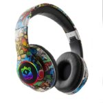 Graffiti Bluetooth Headphones Wireless LED Light Game Doodle Wireless Headsets With Mic For Kids Boy Girl Gift Support TF Card (New)