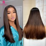 Middle Part Hairline Double Drawn Straight Hair Wig 5x5 2x6 SDD Transparent Lace Front 300% Density 100% Human Hair For Women (New)
