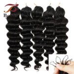 Ocean Curly Crochet Feather Hair For Braiding Pre-looped Boho Braids Pre-Separated Bulk Loose Deep 100% Human Hair Extensions (New)
