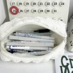 School Supplies Stationery Box Cosmetic Organizer 1PC Cosmetic Bag Makeup Pouch Solid Color Pencil Case Creative Pillow Bag (New)