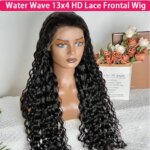 Water Wave HD 13x4 HD Lace Frontal Wig Burmese Curly Wigs Human Hair Deep Wave 5x5 Closure Preplucked Wig #1B Narutal Black (New)