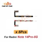 5Pcs Power Switch On Off Volume Side Button Key Flex Cable Redmi Note 13 14 15 Pro Plus 4G 5G Power Flex Replacement (New)