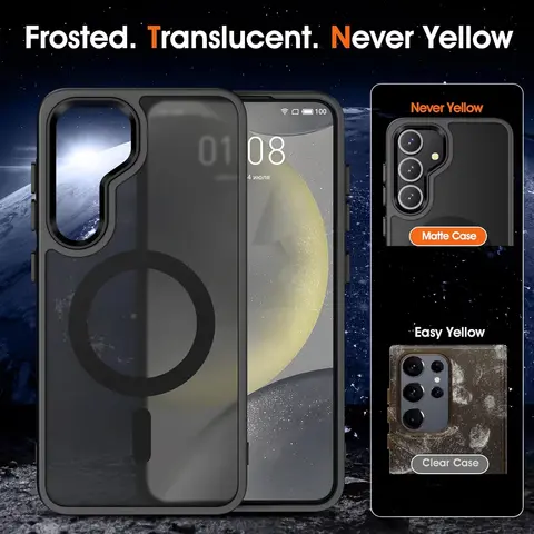 Sf0f625d7c8d44dd1ad845fe6df2119deY_480x480q75 Magnetic Matte Case For Magsafe Samsung Galaxy S26 Ultra S25 FE S24 Plus S23 S22 A56 A36 A55 A26 A16 A06 A05 A15 A35 Phone Cover (New) - Image 1